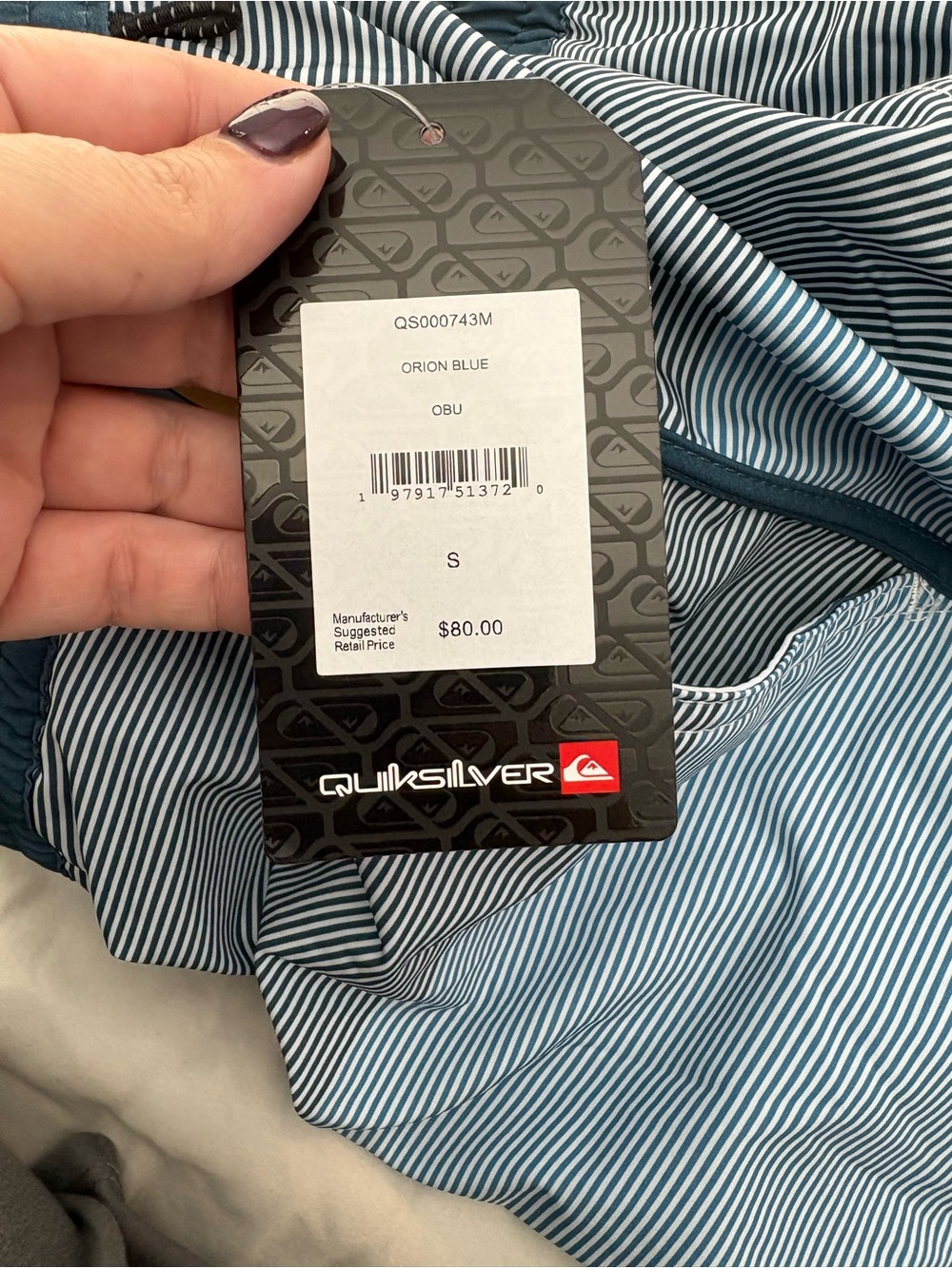 Quiksilver Light and Dark Blue Gradient Swim Trunks - Picture 6 of 6